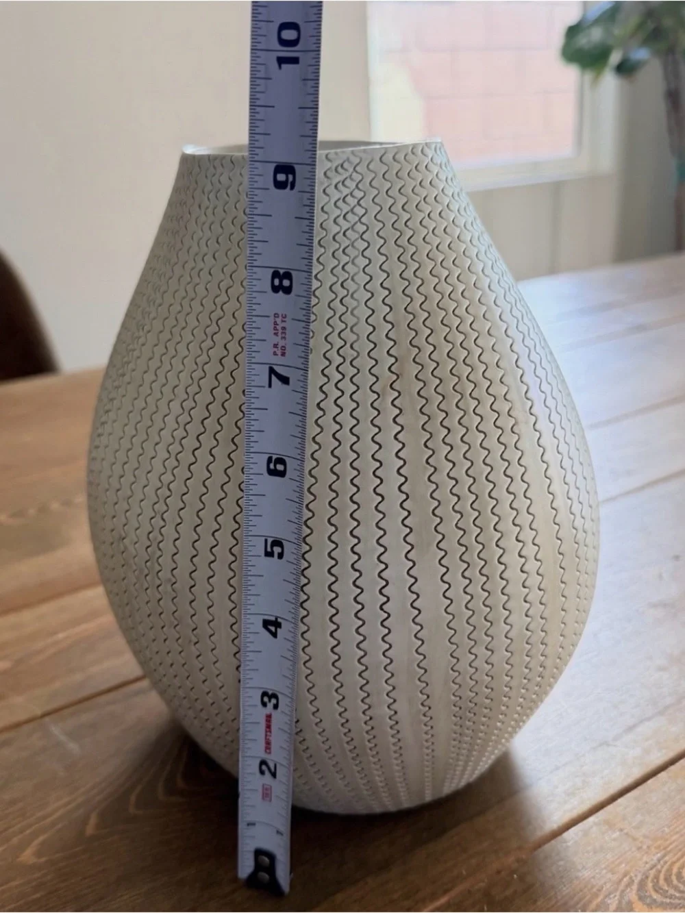 Crate and barrel Artisan Wv relief vase Made In Portugal